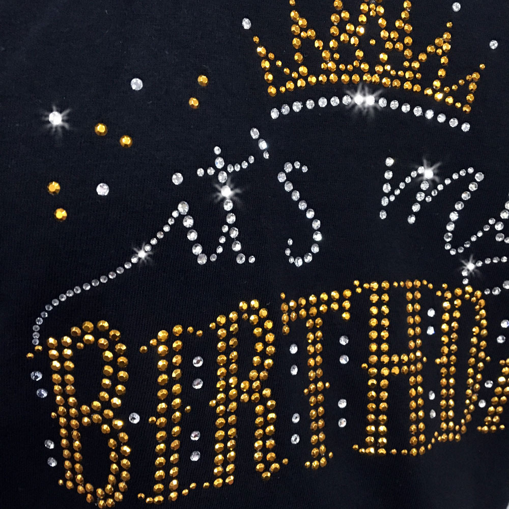 It's My Birthday Iron On Rhinestone Transfer