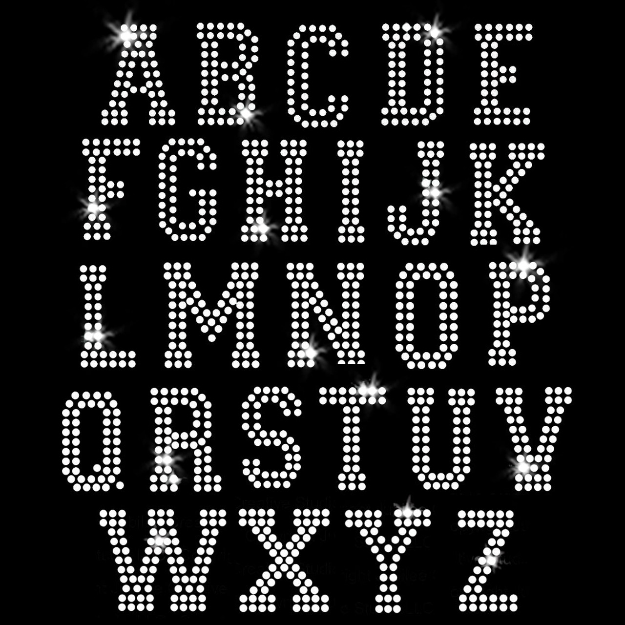 Crystal Capital Letters Rhinestone Iron on Transfer - CSTOWN