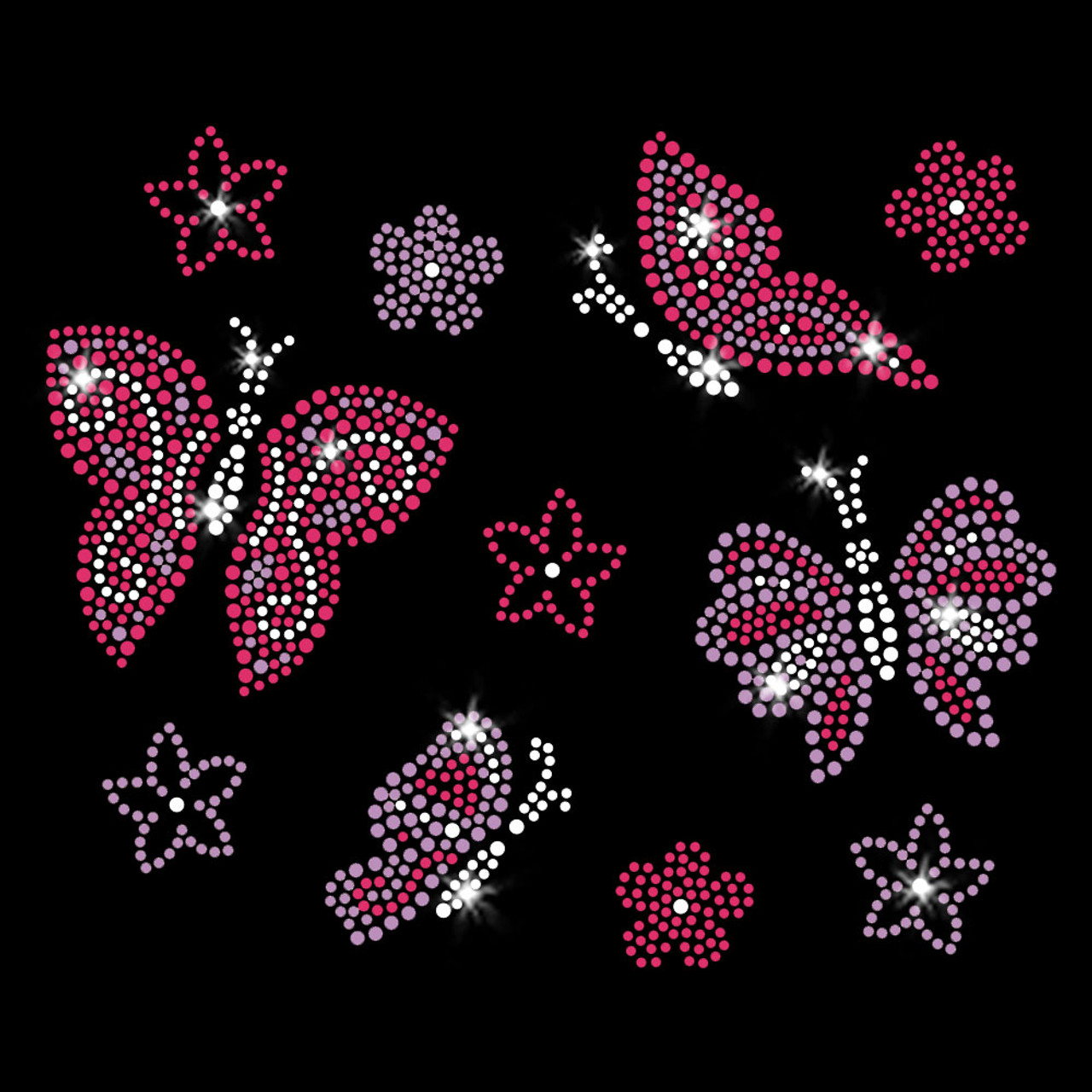 Small Pink Butterfly Iron on Patches for Custom Kids Shoes, Heat