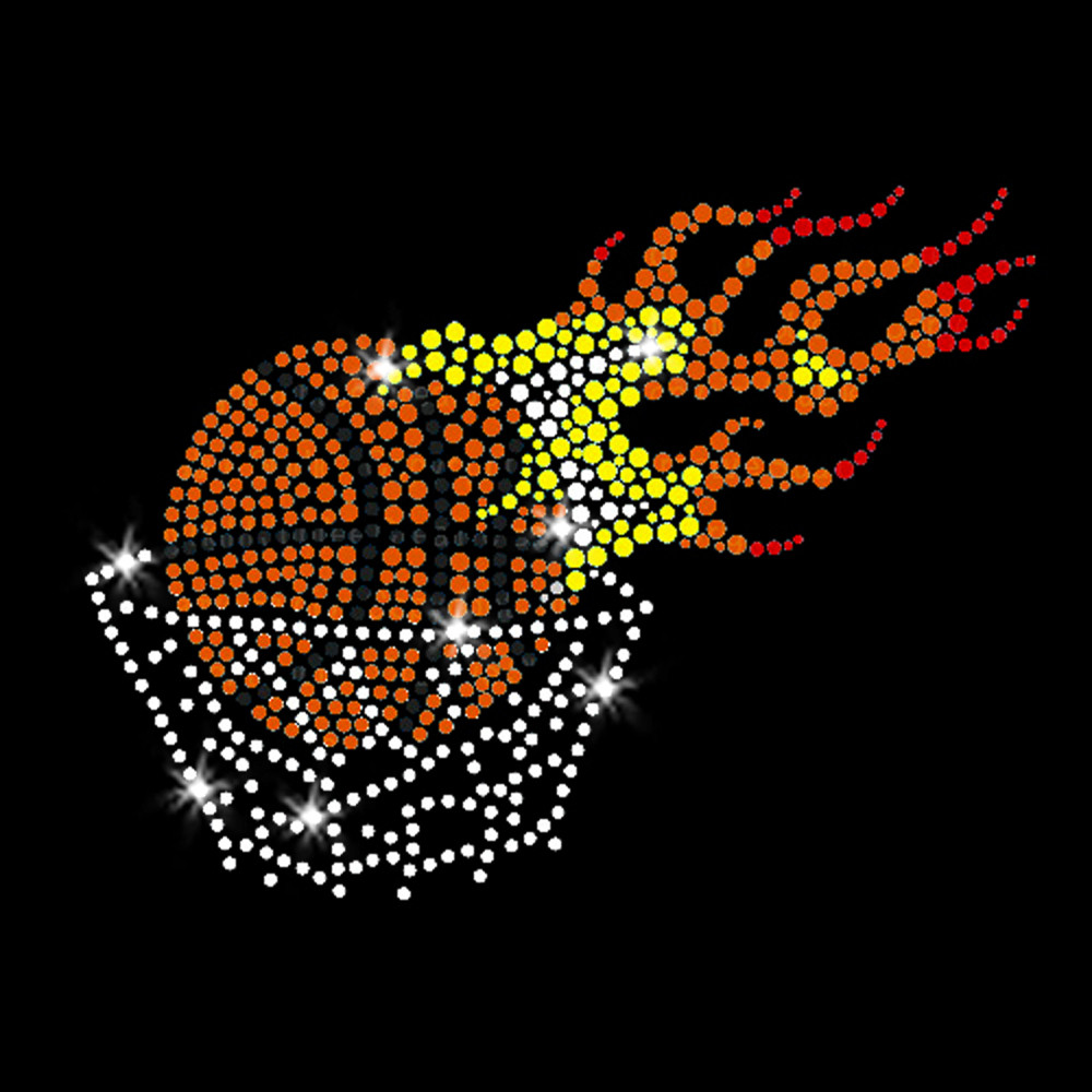 Custom Basketball Iron On Rhinestone Transfer