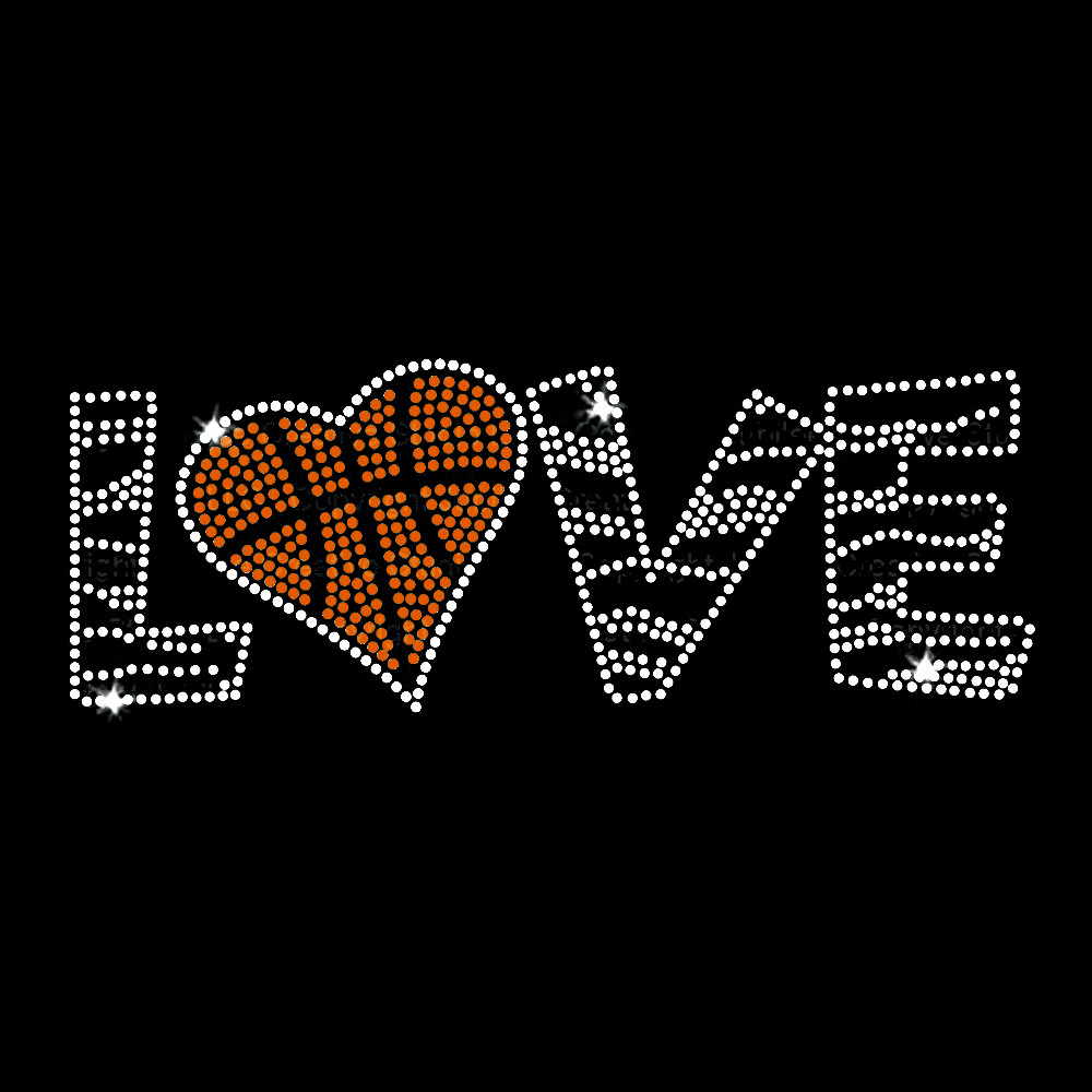 Custom Basketball Iron On Rhinestone Transfer