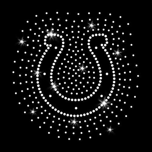 Horseshoe Sparkle Burst Rodeo Western Cowgirl Colts Iron-on Rhinestone Transfer