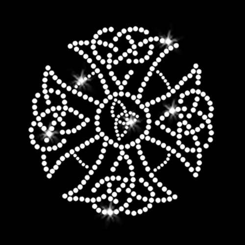 Celtic Cross Sparkly Irish Dance Limerick Iron-on Rhinestone Transfer