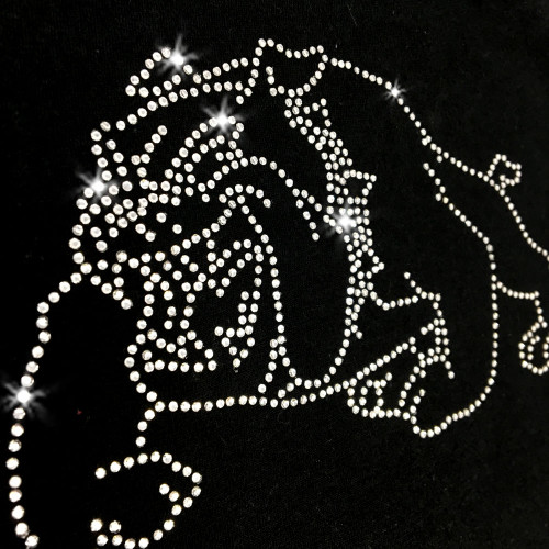 Bulldog Image Iron On Rhinestone Transfer