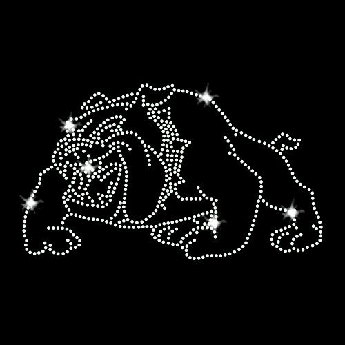 Bulldog Image Iron On Rhinestone Transfer