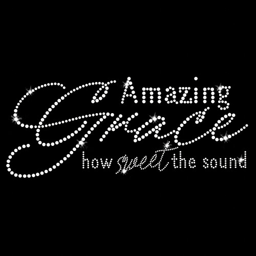 Amazing Grace Iron On Rhinestone Transfer