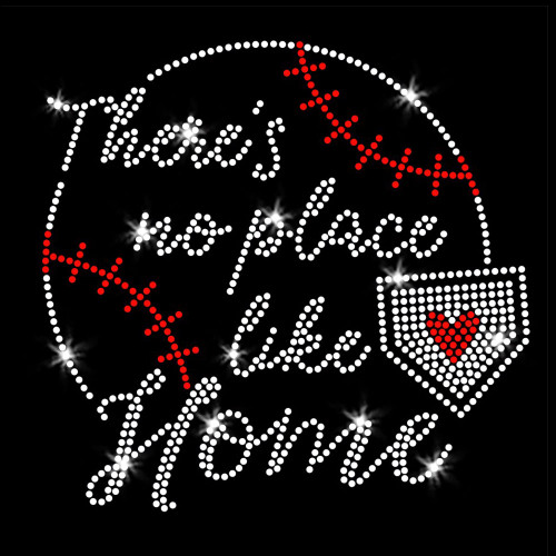 There's No Place Like Home Iron On Rhinestone & Rhinestud Transfer