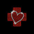 Nursing Red Cross Heart Iron On Rhinestone Transfer