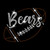 Bears Script Football Sparkly Bling Iron-on Clear Crystal Rhinestone & Brown Rhinestud Transfer