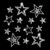 Stars Set of 14 Clear Variety Dance Stars Iron On Rhinestone Transfer