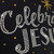 Gold Celebrate Jesus Iron On Rhinestone & Rhinestud Transfer