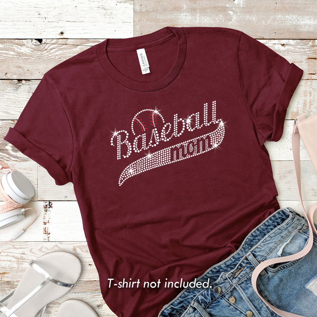 Baseball Mom Classic Iron On Rhinestone Transfer