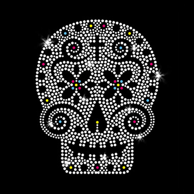 Rhinestone Sugar Skull Shirt/ Native American Headdress Skull Dia