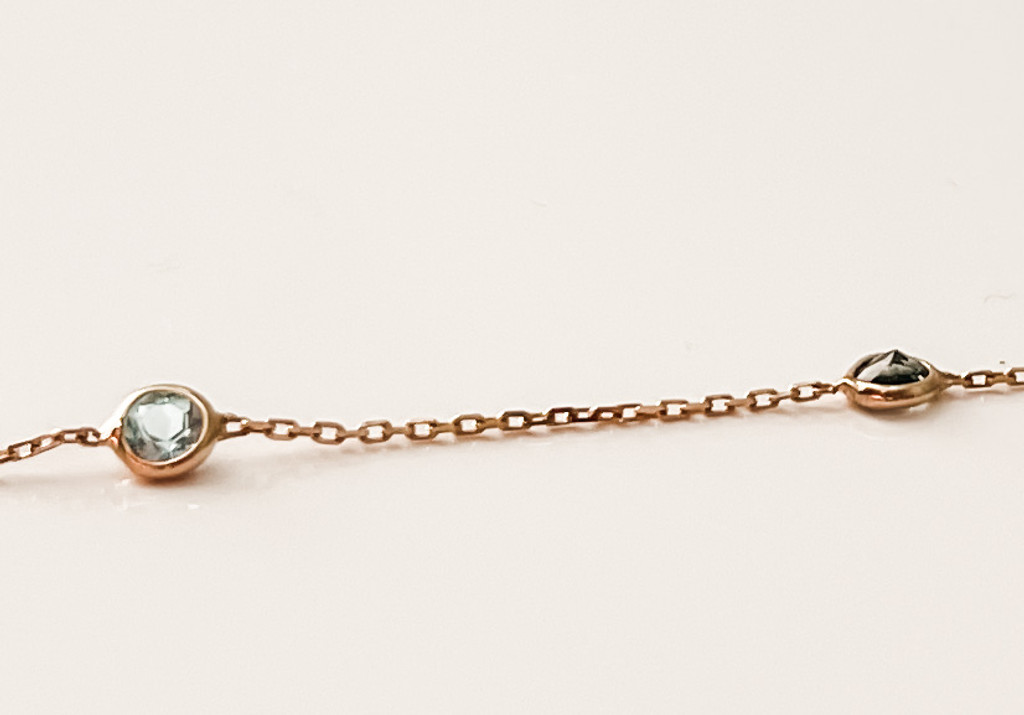 18K GOLD AQUAMARINE BRACELET