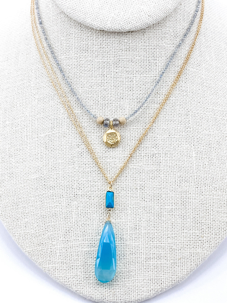 LABRADORITE WITH TURKISH COIN NECKLACE