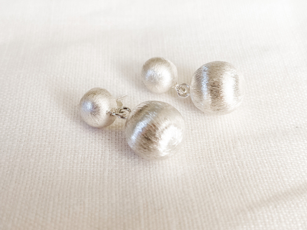 HILL TRIBE • CLASSIC SILVER WEAVE BALL POST EARRINGS