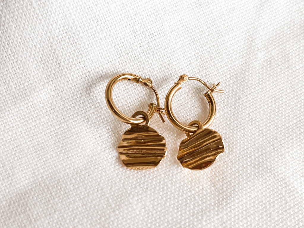 GOLD CLIP DOWN HOOPS WITH CHARMS