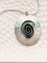 STERLING SILVER OVAL SWIRL PENDANT AND CHAIN