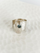 STERLING SILVER WRAP RING WITH AQUAMARINE