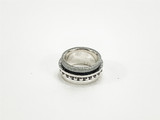 Two Tone Sterling Silver Ring With  Floating Bands