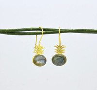 PINEAPPLE AND OVAL LABRADORITE EARRINGS