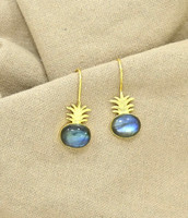 PINEAPPLE AND OVAL LABRADORITE EARRINGS