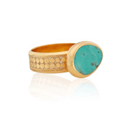 TURQUOISE ASYMMETRICAL COCKTAIL RING