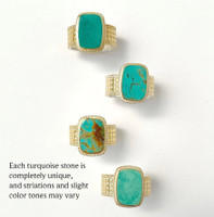 MEDIUM TURQUOISE CUSHION RING