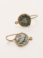 24K GOLD EARRINGS W/ DIA AND SILVER - AMPHORA