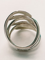 STERLING SILVER TRIPLE LEAF RING