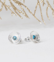 SILVER TURQUOISE VESSAL STUD EARRINGS