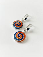 LAPIS AND CORAL STERLING SILVER EARRINGS