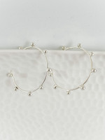 STERLING SILVER BEADED HOOPS