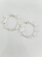 STERLING SILVER BEADED HOOPS