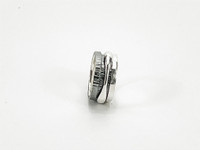 Sterling Silver Two Tone Ring with Shiny Silver Floating Band