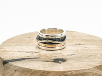 Sterling Silver and 18K Gold Band Ring