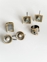 FINE SILVER AND 24K GOLD WITH PERAL EARRINGS