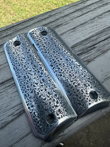 Full Size 1911 Aluminum Grips- Scroll Theme