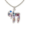 Seeka Swirling Silver Judaic Chai Necklace