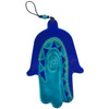 Light And Dark Blue Fused Glass Hamsa Plaque