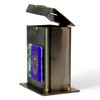 Tzedakah Box With Hamsa Glass Design