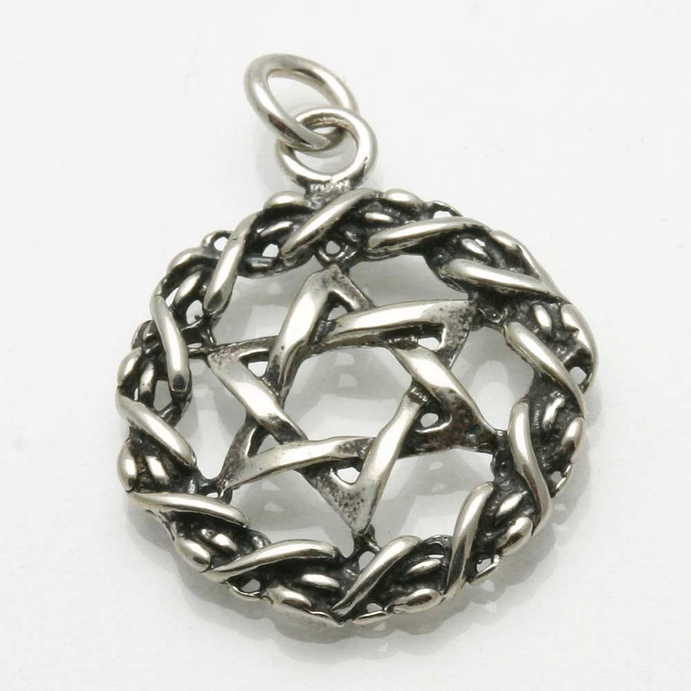 Sterling Silver Jewish Star Rope Pendant