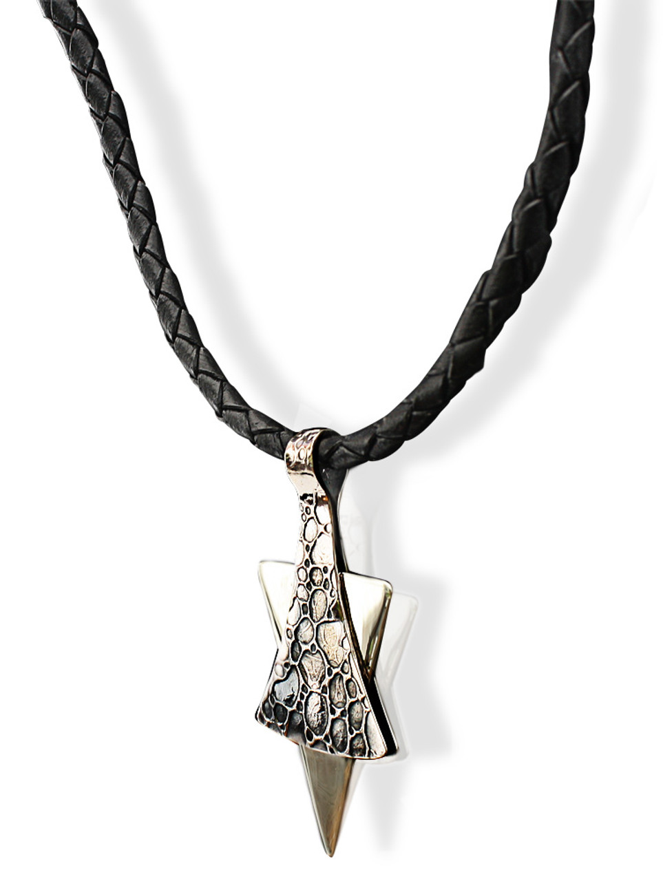 Mens Maritime Compass Amulet with Center Black Diamond – NAGI