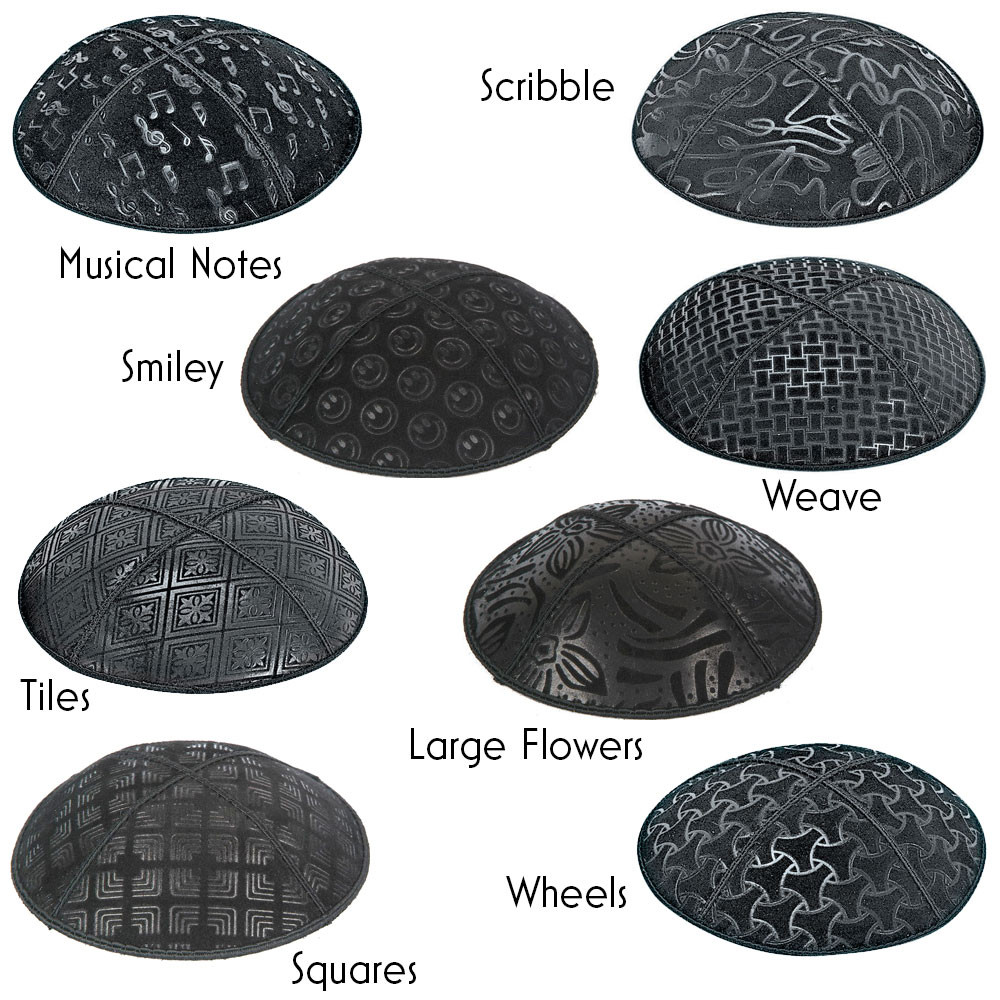 Imprinted Blind Embossed Suede Yarmulkes