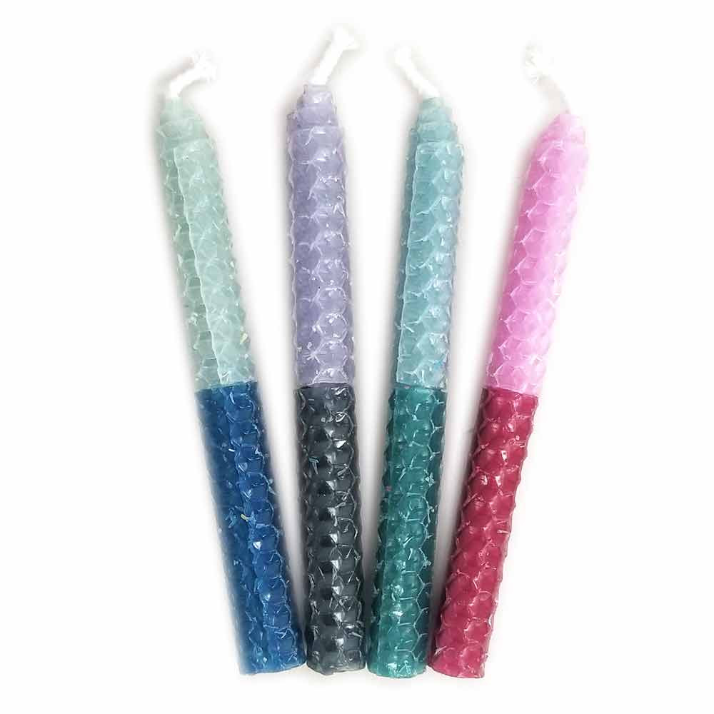 Rustic Colored Beeswax Hanukkah Candles