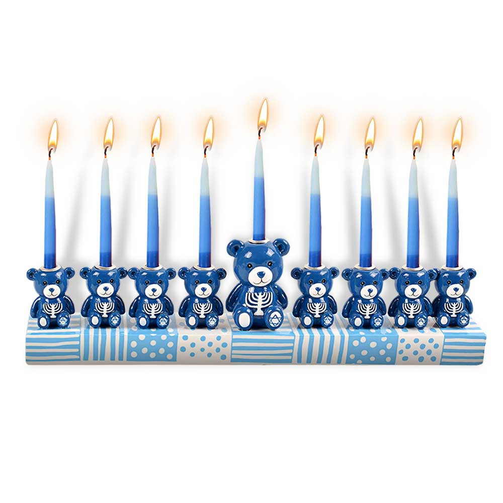 Hanukkah Bear Resin Menorah