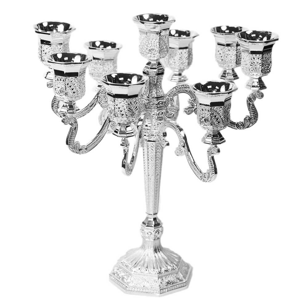 Silver Plated Filigree 9 Branch Candelabra
