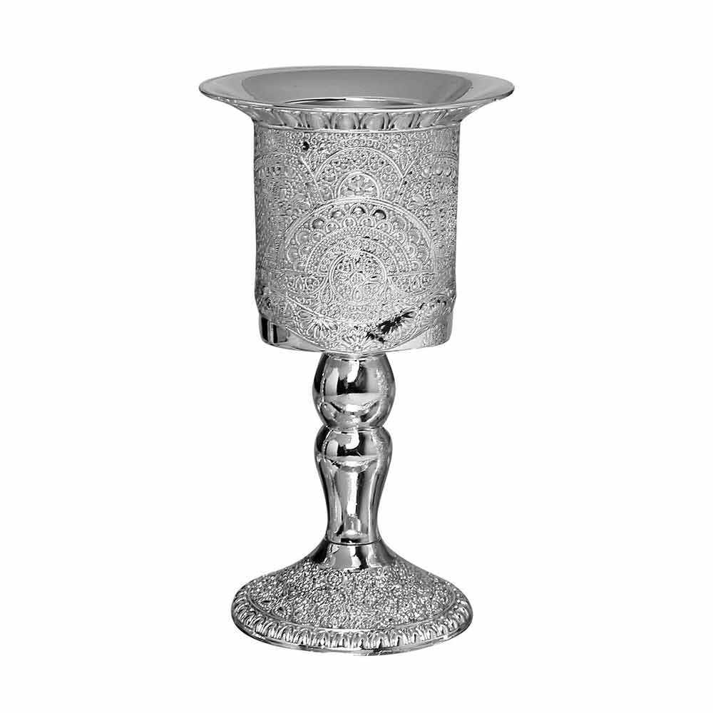Filigree Style Silver Plated Havdalah Candle Holder