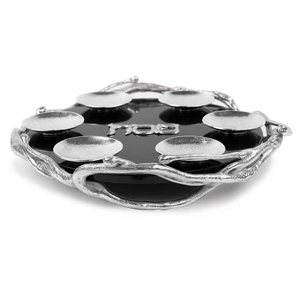 Quest collection, Black &gold marble Seder plate