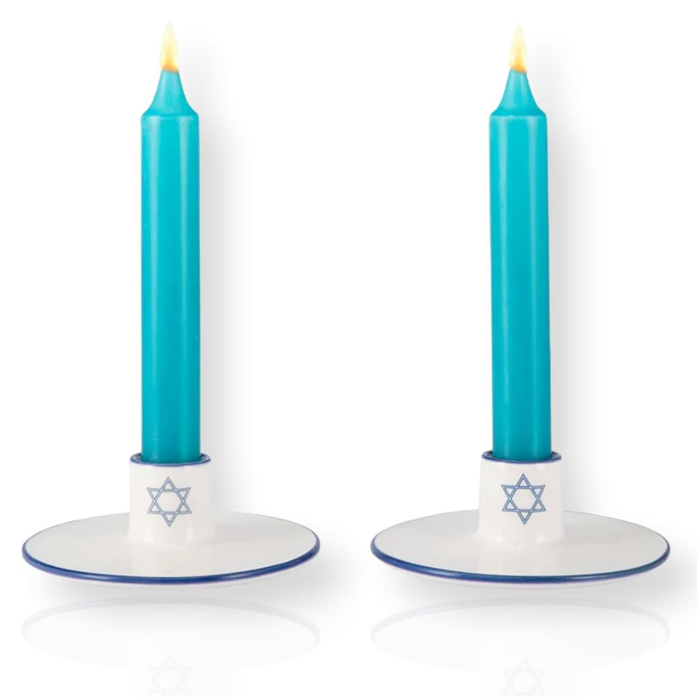 Ceramic Jewish Star Candlesticks